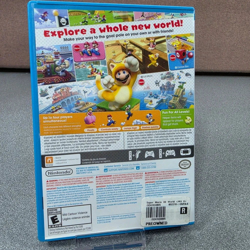 Nintendo Super Mario 3D World Wii U Game Excellent Selects Edition WUPPARD E
